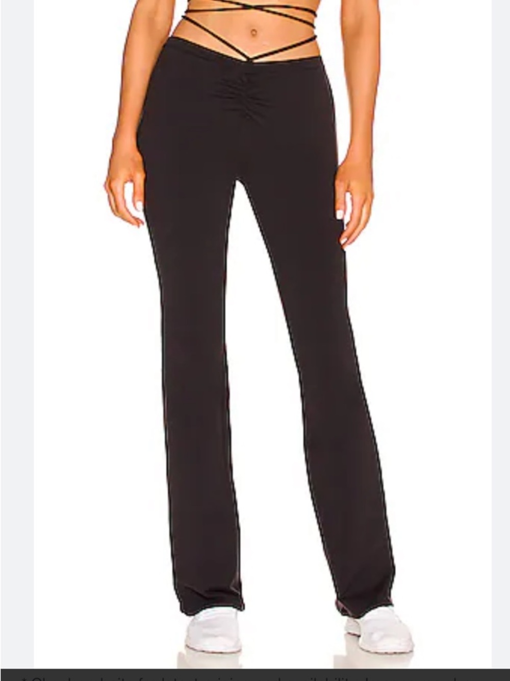 NWT ALO Yoga Black Ruched High-Rise Flare Pants